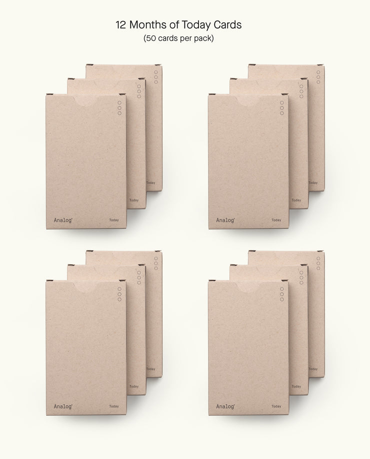 Analog Annual Refill (12 Packs Today Cards + Weekly Cards) Analog Ugmonk