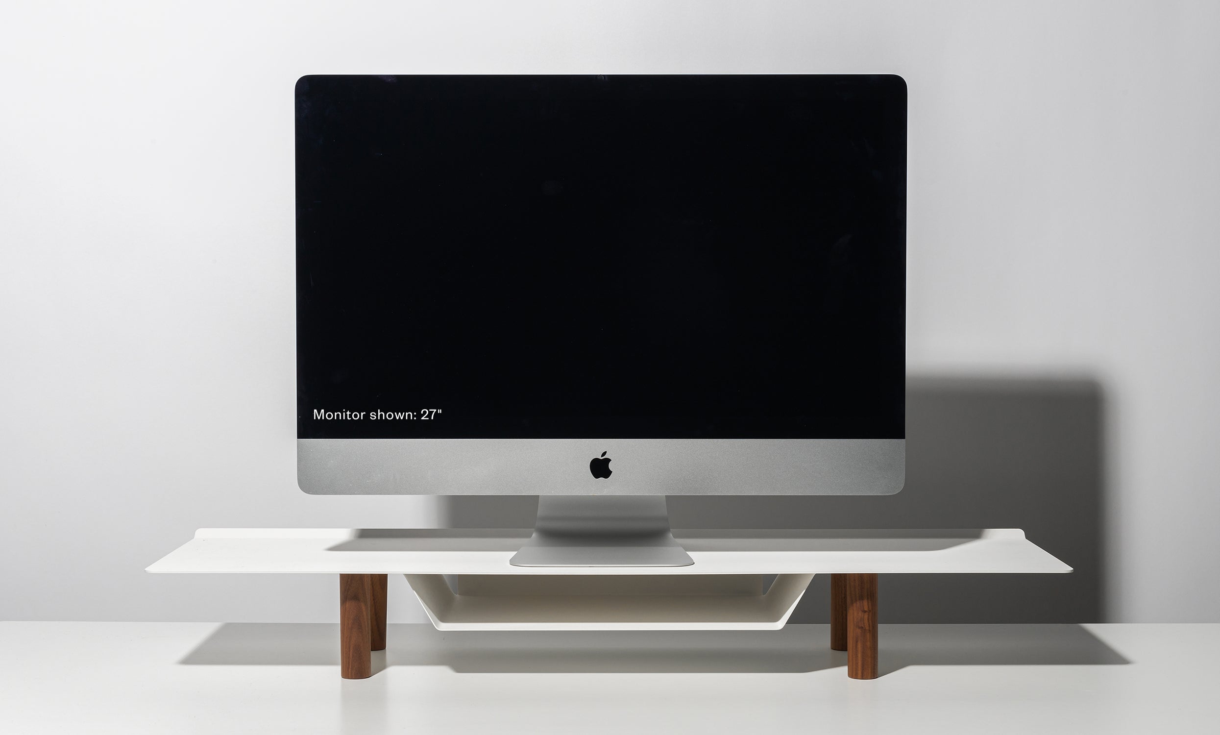 Warehouse Item - Gather Large Monitor Stand (White/Walnut) Warehouse Ugmonk