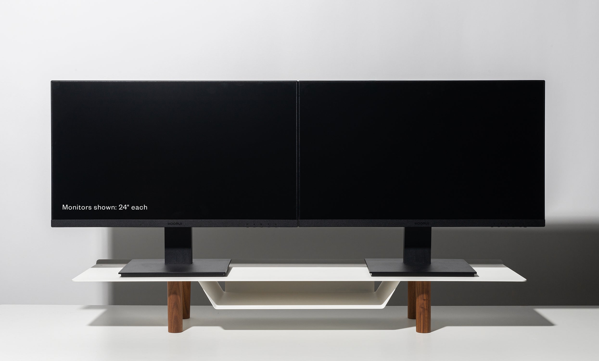 Warehouse Item - Gather Large Monitor Stand (White/Walnut) Warehouse Ugmonk