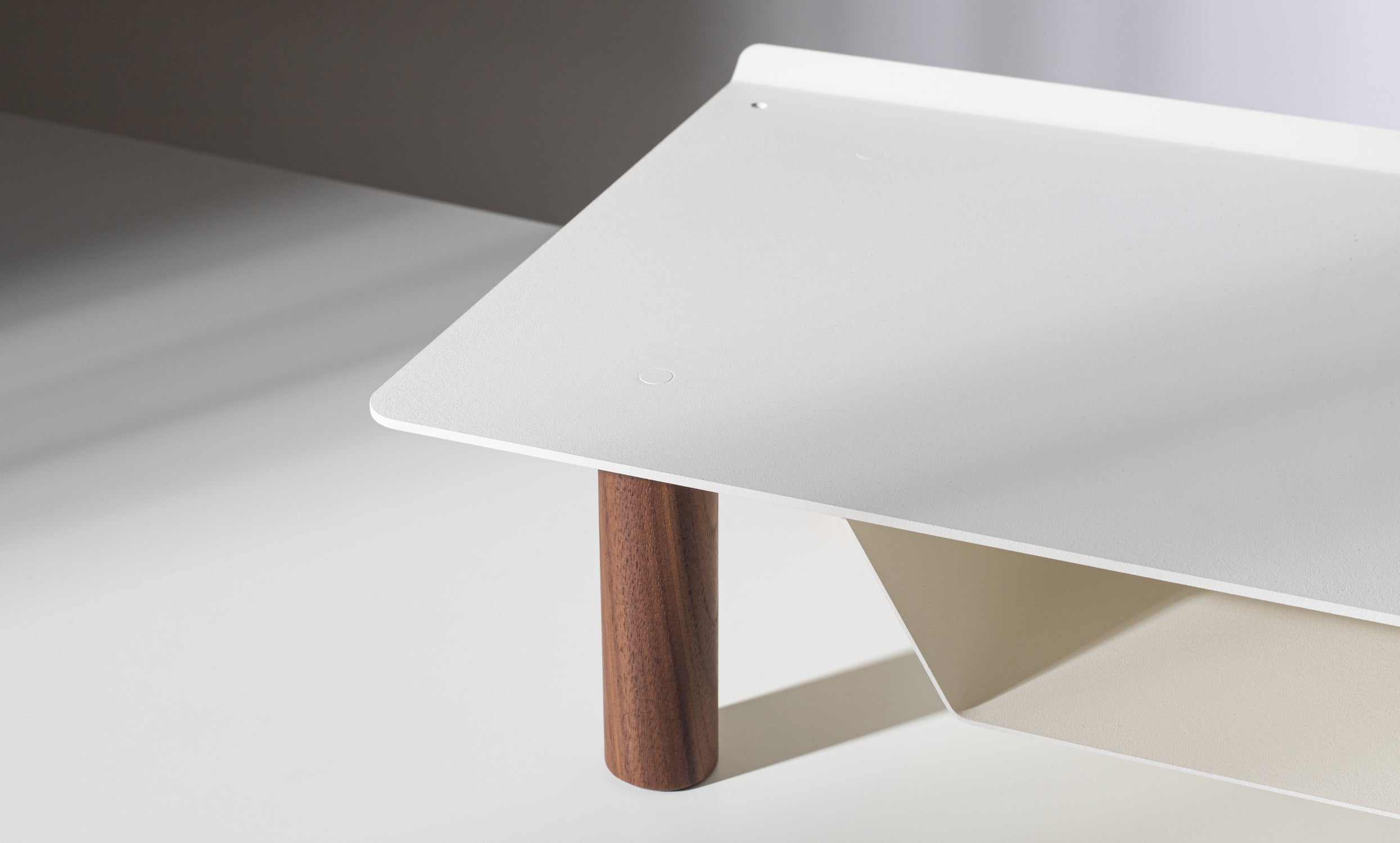 Warehouse Item - Gather Small Monitor Stand (White/Walnut) Warehouse Ugmonk
