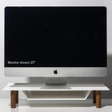 Warehouse Item - Gather Small Monitor Stand (White/Walnut) Warehouse Ugmonk