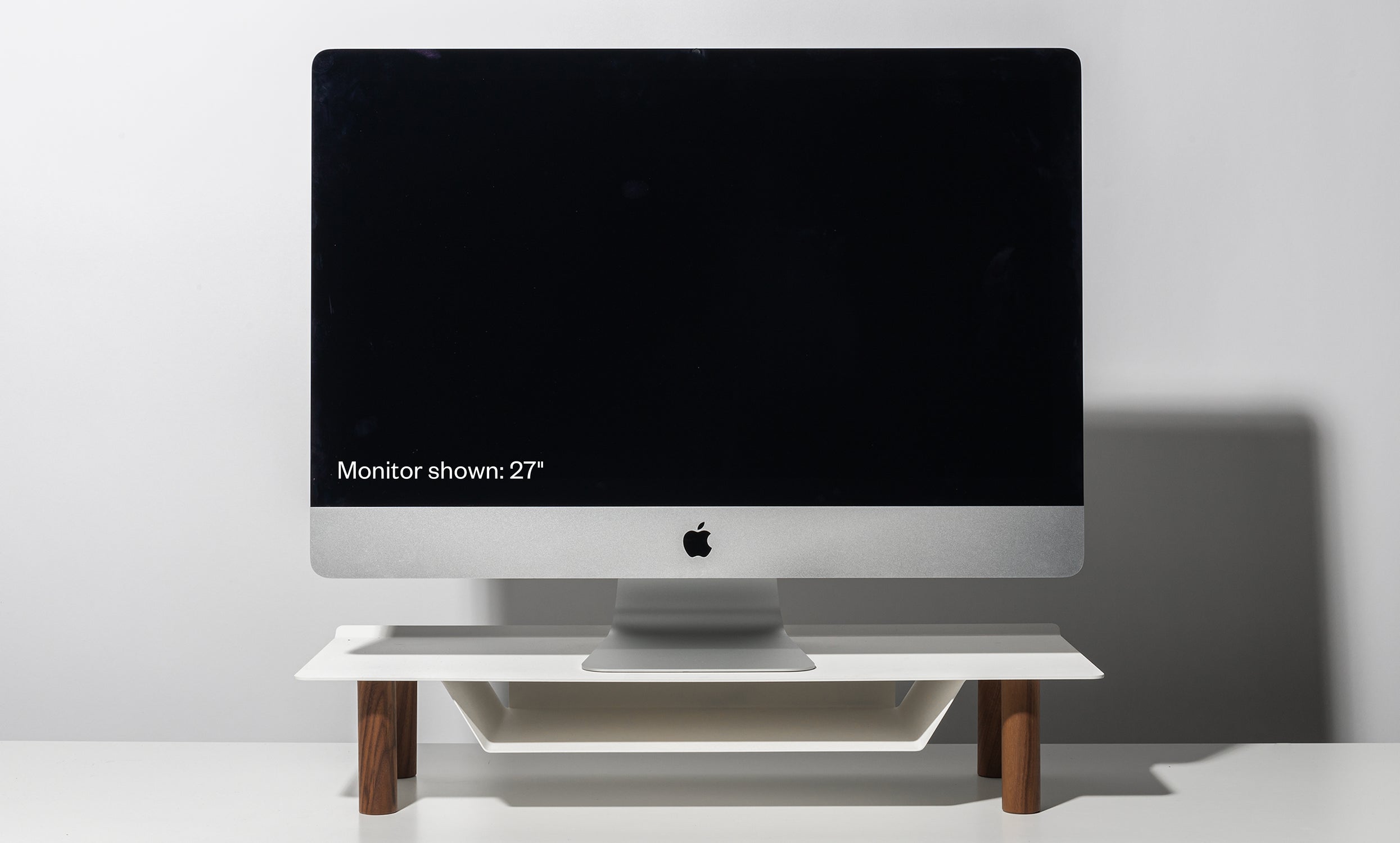 Warehouse Item - Gather Small Monitor Stand (White/Walnut) Warehouse Ugmonk