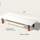 Warehouse Item - Gather Small Monitor Stand (White/Walnut) Warehouse Ugmonk