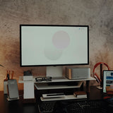 Warehouse Item - Gather Small Monitor Stand (White/Walnut) Warehouse Ugmonk