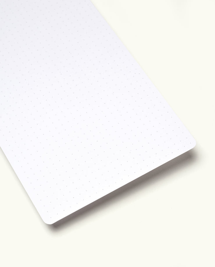 A close-up of an Analog - Today Cards (3-Pack) 3x5 white card with a subtle gray dot grid and rounded corners, set against a light background.