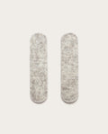 Two light gray, oval-shaped Warehouse Item - Magnetic Cable Keepers (Set of 2 - Light Gray) are placed vertically side by side on a plain white background.