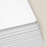 A 12-pack of Analog Dot Grid Cards - Large, featuring thick white cards with a dot grid and rounded corners, made from 100lb card stock.