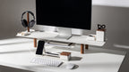 Warehouse Item - Gather Large Monitor Stand (White/Walnut) Warehouse Ugmonk