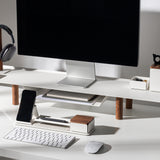Warehouse Item - Gather Large Monitor Stand (White/Walnut) Warehouse Ugmonk