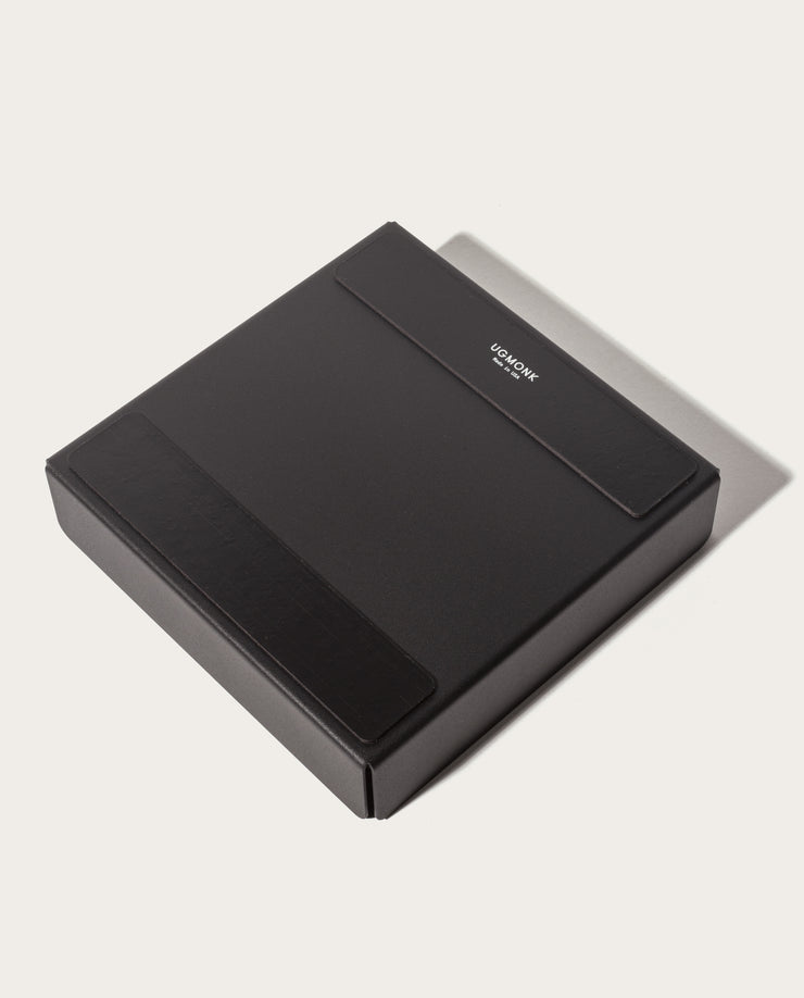 The Gather Large Tray (2x2 - Black) is a closed, square valet tray with a magnetic bottom and "UPDOWN" in small white letters near the top center, shown on a light background.