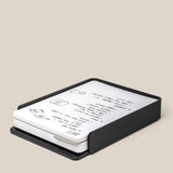 The Analog Capture Kit - Large (Black Aluminum) features a sleek black aluminum card tray holding large dot grid cards with simple black text and line drawings, displayed on a plain beige background.