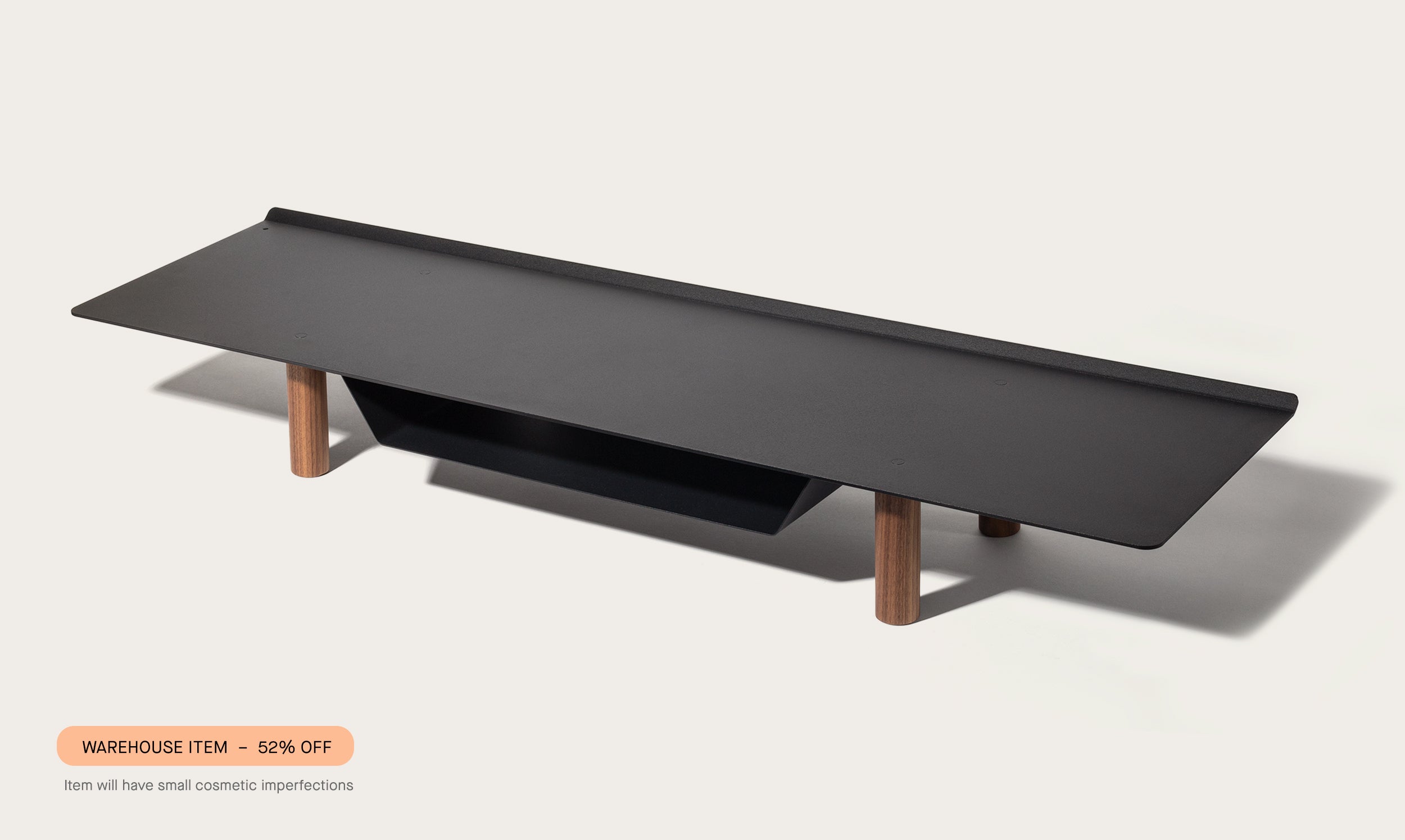Warehouse Item - Gather Large Monitor Stand (Black/Walnut) Warehouse Ugmonk