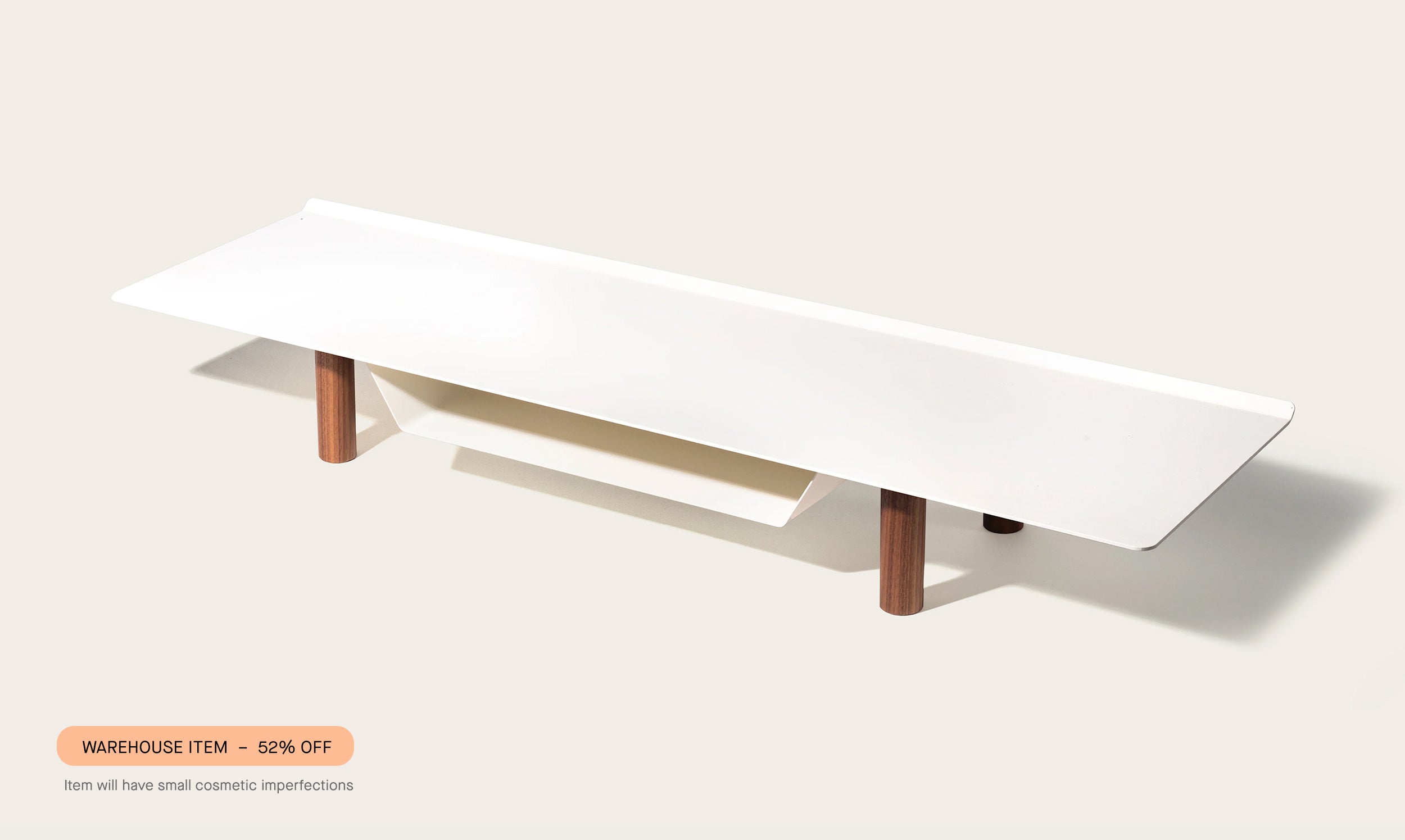 Warehouse Item - Gather Large Monitor Stand (White/Walnut) Warehouse Ugmonk