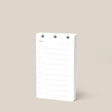 The Discbound Analog Refill (1-Pack) is a small, vertical notepad with three top ring holes, labeled "Today" with lines and time slots for scheduling—ideal as a refill card pack.