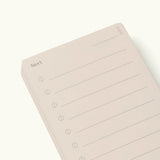 Analog - Next Cards (1-Pack): A minimal beige notepad labeled “Next” at the top, featuring a checklist layout with circles and lines—perfect for goal setting and staying organized in classic analog style.
