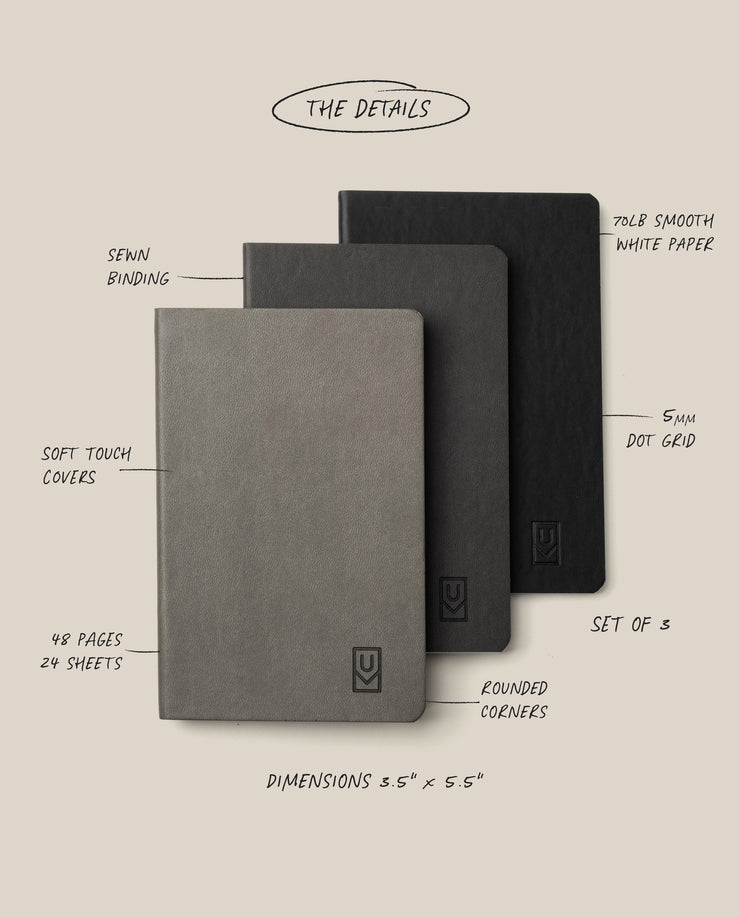 Pocket Notebook - Set of 3 Notebook Ugmonk