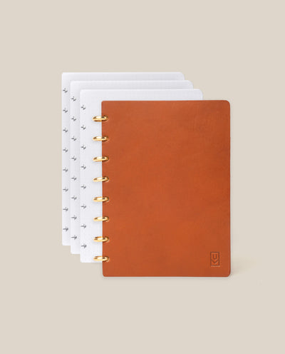 Discbound Heirloom Journal Bundle (Tan Leather - Standard 6" x 8.5" + 3 Refills) Journal Ugmonk