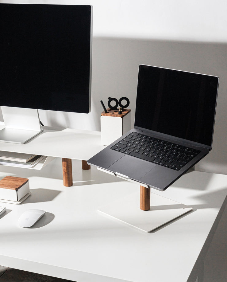 Warehouse Item - Gather Laptop Stand (White/Walnut) Gather Ugmonk