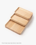 The Valet Tray (Maple - Medium) is a handcrafted rectangular tray made from solid maple with smooth, rounded edges, highlighting fine craftsmanship against a plain white background.