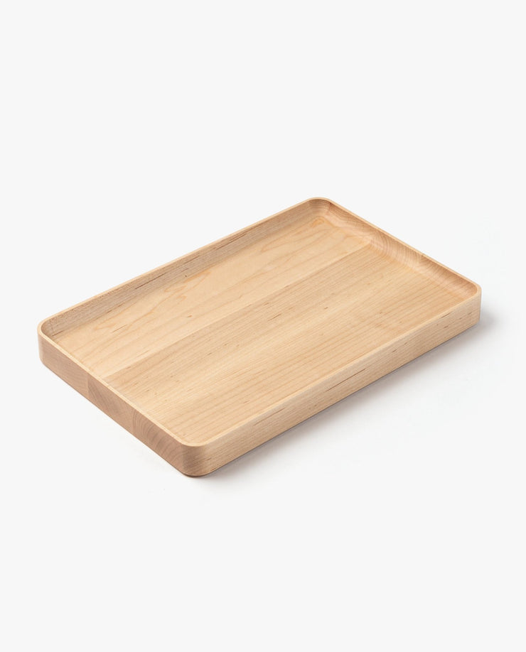 The Valet Tray Bundle (Maple - Set of 3) features handcrafted rectangular solid maple trays with rounded edges and a smooth finish, made in Pennsylvania and displayed on a white background.