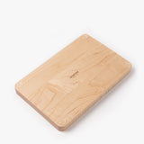 A set of three rectangular maple Valet Trays with rounded corners, four small circular rubber feet, and UNION engraved in the center, handcrafted in Pennsylvania and displayed on a white background.